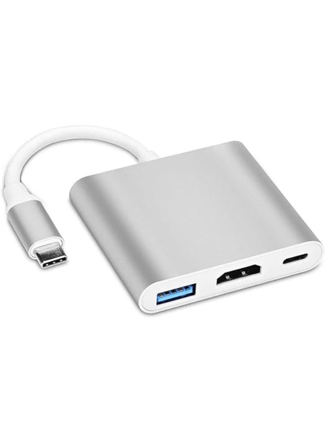USB C to HDMI Multiport Adapter,3-in-1 Type-C Hub with Thunderbolt 3 to HDMI 4K Output/USB 3.0 Port/PD Quick Charging Port,Android Digital AV Adapter for MacBook Pro,MacBook Air,Projector,Monitor - Image 1